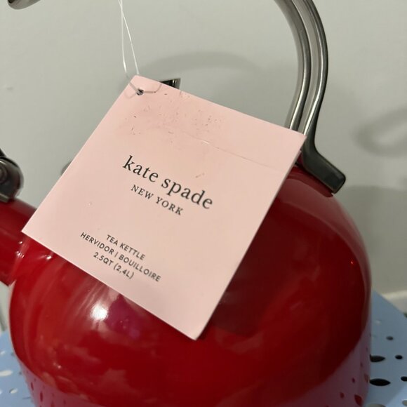 Kate Spade New York Make It Pop Red Tea Kettle NWT - Picture 2 of 5